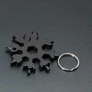 18-in-1 stainless steel snowflakes multi-tool, mens stocking stuffer ideas,snowflake multi tool (black)