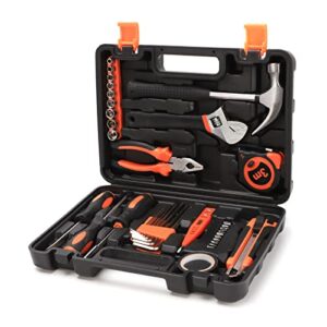 yougfin tool set, 38-piece general household basic hand tools kit with plastic toolbox storage case, ideal for home repairing & maintenance