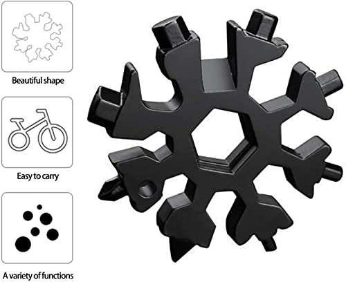 18 in 1 Snowflake Multi Tool, Stainless Steel Snowflake Pocket Multitool Card Combination Compact Portable Outdoor Tool (2 pack)