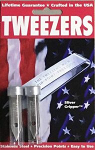 2 pack uncle bill’s 19074 sliver gripper tweezers