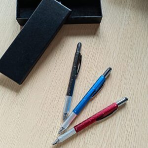 Ankaful Multi Tool Pen with Gift Box, 6 in 1 Multifunctional Gadget Pen with Stylus, Flat and Phillips Screwdriver Bit, Ruler, Level Gauge, Ballpoint Pen Unique Gifts for Men Dad(2 PCS-Red&Blue)