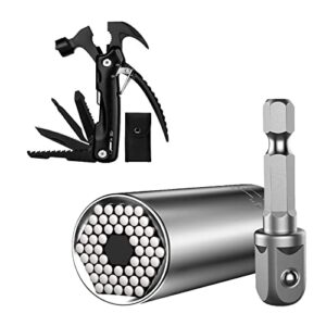 universal socket wrench cool gadgets for men, gifts for dad, multitool mini hammer, cool gadgets for men, men gifts, unique birthday gifts for men, boyfriend, husband, him who has everything, gift for