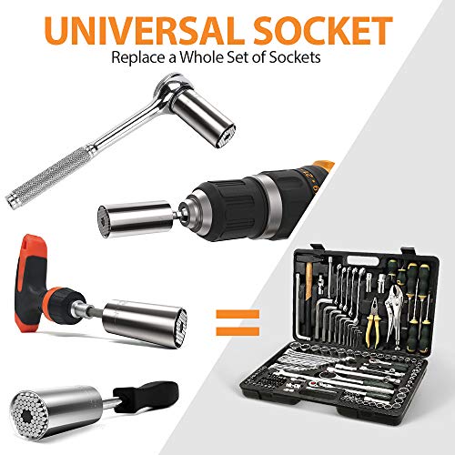 2 Pack Magnetic Pickup Tool Gifts and Super Universal Socket Tools Gifts for Men Women Visit the HELEMAN Store