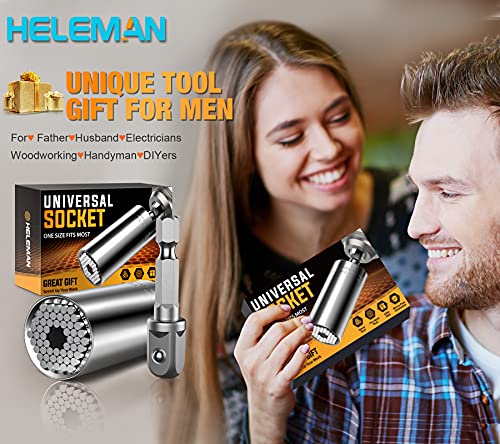 2 Pack Magnetic Pickup Tool Gifts and Super Universal Socket Tools Gifts for Men Women Visit the HELEMAN Store