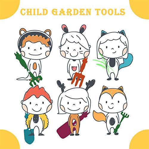 Kids Gardening Tools Set Metal for Kids Hand Shovel Mini Garden Tools for Kids, Safe Toy Gardening Tools for Soil Planting Digging Transplanting 4 Pieces