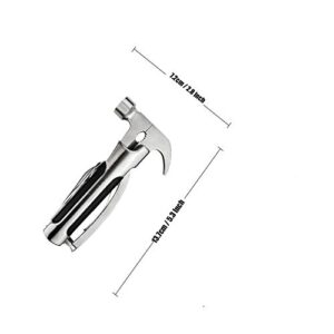 S5E5X Stainless Steel Small Hammer Multitool, Gifts for Dad from Daughter Son, Cool Gadget Stocking Stuffers for Men, All in One Tools (Sliver)