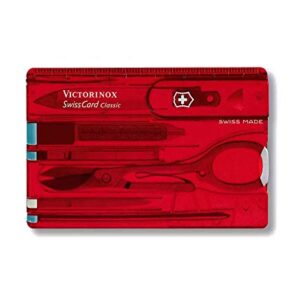 Victorinox Swiss Army SwissCard Pocket Knife, Ruby, 81mm