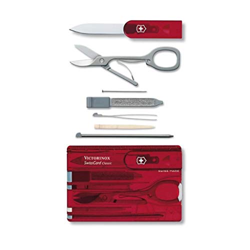 Victorinox Swiss Army SwissCard Pocket Knife, Ruby, 81mm