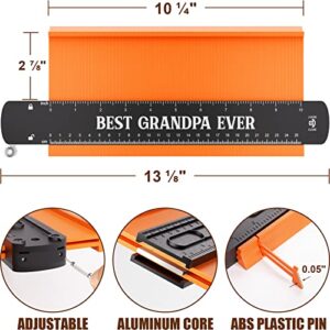 Best Gifts for Grandpa from Granddaughter Grandson Grandkids - 10'' Contour Gauge Profile with Lock Valentine Gifts Woodworking Gadget Tools - Funny Birthday Christmas Gift for Grandfather New Grandpa