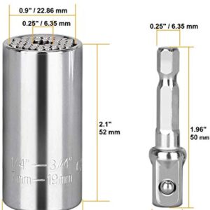 Leberna Universal Socket Grip Adapter 4 PCS | Multi Functional Sockets Set Ratchet Power Drill Bit Wrench 1/4"-3/4" (7mm-19mm) Professional Repair Tools Gifts for Dad Men Fathers Husband DIY Handyman