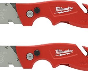 Milwaukee 48-22-1901F Fastback Utility Knife with Wire Stripping Compartment, and Gut Hook (2 Pack of 48-22-1901)