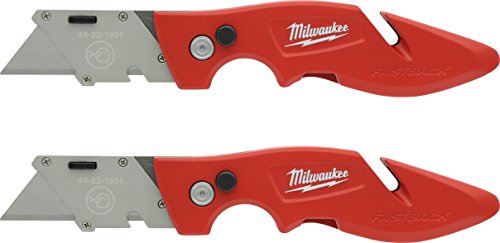 Milwaukee 48-22-1901F Fastback Utility Knife with Wire Stripping Compartment, and Gut Hook (2 Pack of 48-22-1901)