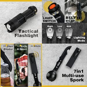 Gifts for Men Dad Husband, Survival Gear and Equipment 12 in 1, Survival Kit,Universal Socket Tools for Men,LED Magnetic Pickup Tools,Cool Gadgets Stuff for DIY Handymen Car