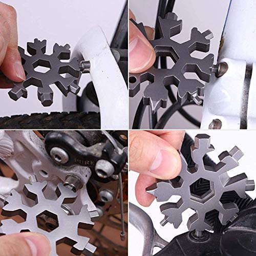 18-in-1 Snowflake Multitool Multi-Function Tool, Stainless Steel Snowflake Tool, Beer Bottle Opener, Best Gifts for Mens Dad Him Boyfriend Husband (Multi&Gold)