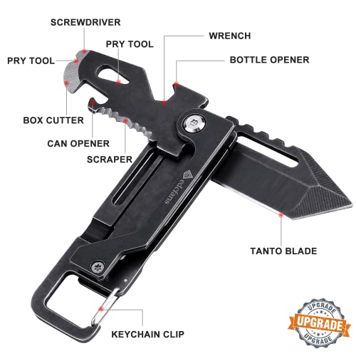 edcfans Keychain Knife, EDC Multitool Key Chains for man, Small Pocket Knives with Clip Box Cutter with Can / Bottle Opener, Screwdriver, Wrench and Pry Tool, Gifts for Men Women Dad Everyday Carry