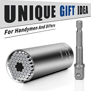 COMOWARE Universal Socket Tool Gifts for Men Women, Super Socket Unscrew Any Bolt 1/4"-3/4" (7mm-19mm) with Drill Socket Adapter, Cool Gadgets, Gifts for Him, DIY Handyman, Husband, Boyfriend