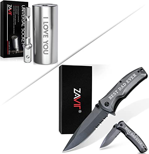 Gifts for Him Husband Men,Christmas Stocking Stuffers,Universal Socket"I LOVE YOU",Fathers Day Unique Gifts for Dad,"BEST DAD EVER"Pocket Knife