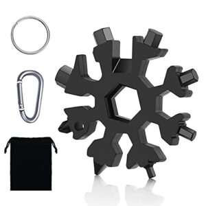 snowflake multitool 18-in-1stainless steel snowflake multi tool father s day gifts from daughter son kids snowflake gadget gifts with key ring carabiner clip and storage bag for dad father