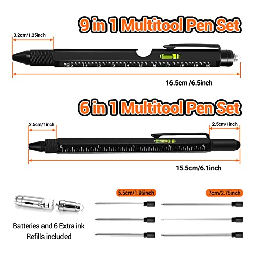 Gifts for Men, 9 in 1 MultiTool Pen Set and Snowflake Multitool, Gifts for Men Who Have Everything