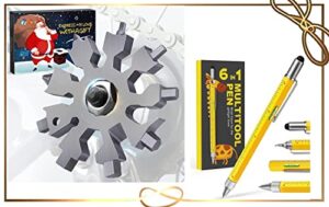 gifts for men-snowflake multitool tools christmas stocking stuffers gifts for dad adults women and multitool pen construction tools tools for husband him teens