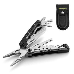 maarten multitool, 11 in 1 hard stainless steel multitool pliers with safety locking, camping multi tool gifts for men, multi-pliers with folding saw, bottle opener, screwdriver, sickle, nylon sheath