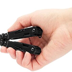 SOG PowerPint Mini Multi-Tool-Utility Tool with Compound Leverage Smooth Open, 18 Lightweight Specialty Tools, Stainless Steel Blade-Black (PP1002-CP)