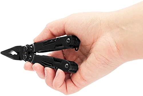 SOG PowerPint Mini Multi-Tool-Utility Tool with Compound Leverage Smooth Open, 18 Lightweight Specialty Tools, Stainless Steel Blade-Black (PP1002-CP)