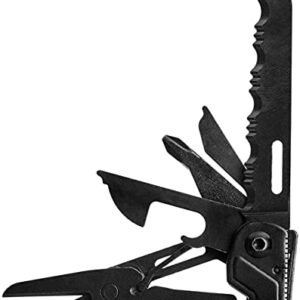 SOG PowerPint Mini Multi-Tool-Utility Tool with Compound Leverage Smooth Open, 18 Lightweight Specialty Tools, Stainless Steel Blade-Black (PP1002-CP)