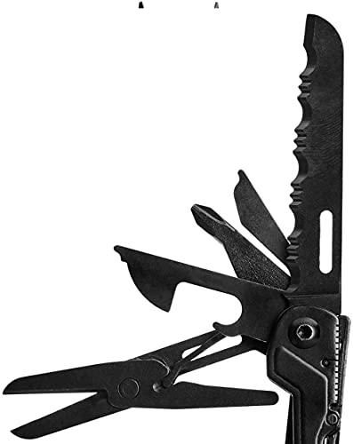 SOG PowerPint Mini Multi-Tool-Utility Tool with Compound Leverage Smooth Open, 18 Lightweight Specialty Tools, Stainless Steel Blade-Black (PP1002-CP)