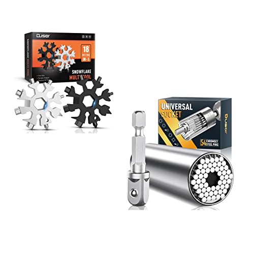 Stocking Stuffers Gifts for Men, 18-in-1 Snowflake Multitool and Universa Socket Christmas Gifts for Men, Cool Gadgets Tools for Men, Gifts for Dad Husband, Boyfriend, Unique Dad Gifts from Daughter