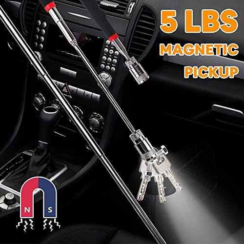 Dailymag Magnetic Wrist Holder and Retractable Magnetic Pick-Up Stick with LED, 2 in 1 Magnetic Tool Set, Tool Belt with Strong Magnets for Holding Screws/Nails/Drill, Ideal for Dad, Husband