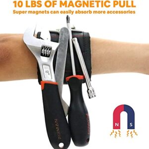 Dailymag Magnetic Wrist Holder and Retractable Magnetic Pick-Up Stick with LED, 2 in 1 Magnetic Tool Set, Tool Belt with Strong Magnets for Holding Screws/Nails/Drill, Ideal for Dad, Husband