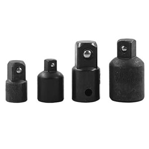 4pcs cr-v impact adapter and reducer set 1/4 3/8 1/2 inch drive, chrome vanadium steel socket adapters for car bicycle garage repair tools