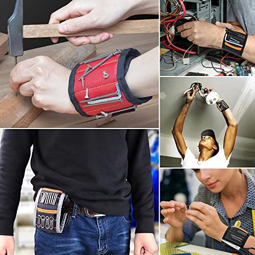 CHOIMOKU Magnet Wristband for Screws Magnetic Wristband for Tools Wrist Tool Gifts for Men, 10 Strong Magnets Tool Belt Screw Holder for Dad, Husband, Handyman, Mechanic, Electrician