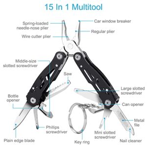 2PCS Bovgero Mini Multitool Pliers 15-in-1, Handmade Multi Tool Plier, Premium Keychain Multitool, Small Multi-tool, Birthday Father’s Day Gift for Men Him Husband Boyfriend Father Handyman (2)