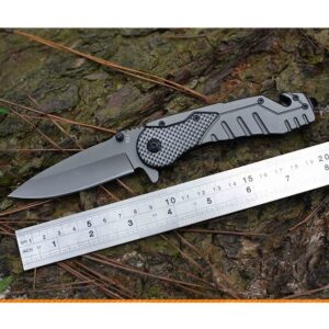 AluAlu Pocket Knife,Camping Fishing Hiking Survival Knife with Safety Liner Lock - Best EDC Camping Hiking Hunting Knofe,Wood Handle Sharp Blade Knifes-Gift for Men (Carbon fiber handle)