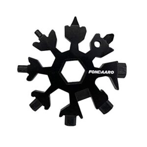 fondaaro 18-in-1 snowflake stainless multi tool – pocket keychain – mini screwdriver – box cutter – bottle opener – cool dads gifts and gadgets for men