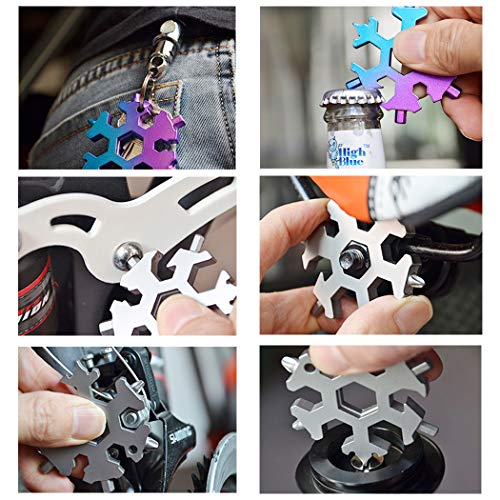 19 in 1 Snowflake Multi-tool, Screwdriver -Bottle opener,Outdoor Wrench Multi-tool STANDARD/METRIC Snowflake Wrench Cool gadgets,Great Christmas gift, Father'day Gift