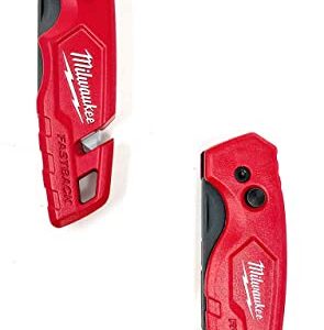 Milwaukee Fastback Flip Utility Knife 2 Piece Set with Razor Blade Dispenser (50 Blades Included)