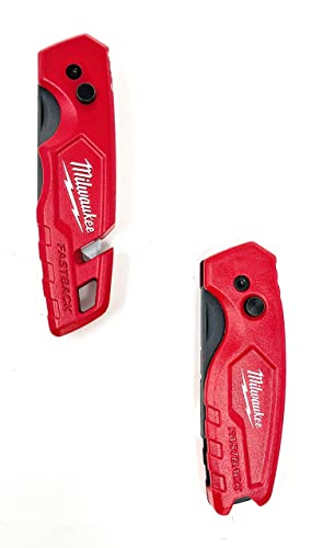 Milwaukee Fastback Flip Utility Knife 2 Piece Set with Razor Blade Dispenser (50 Blades Included)