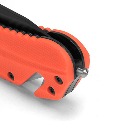 Kershaw Barricade (8650) Orange Multifunction Rescue Pocket Knife with 3.5 Inch Stainless Steel Blade; SpeedSafe Opening, Glass Breaker Tip, Belt Cutter, Pocketclip; 4.5 oz