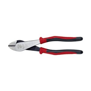 klein tools j228-8 pliers, diagol cutting pliers with dual-material journeyman handles, short jaws and beveled cutting edges, 8-inch