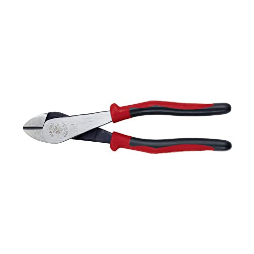 Klein Tools J228-8 Pliers, Diagol Cutting Pliers with Dual-Material Journeyman Handles, Short Jaws and Beveled Cutting Edges, 8-Inch