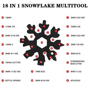 Snowflake Multitool,18-In-1 Stainless Steel Snowflake Wrench Screwdriver Multi-Tool,Mini Small Portable Pocket Keychain Tools and Gadgets for Men Dad Fathers Christmas Thanksgiving Gifts(6PCS)