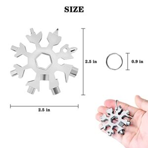 Snowflake Multitool,18-In-1 Stainless Steel Snowflake Wrench Screwdriver Multi-Tool,Mini Small Portable Pocket Keychain Tools and Gadgets for Men Dad Fathers Christmas Thanksgiving Gifts(6PCS)