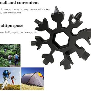 18-in-1 Snowflake Multi Tool Stainless Steel Handy Snowflake Wrench Tool Snowflake Screwdriver Tactical Tool for Outdoor Camping Valentine's Day (Multi 3 PACK)