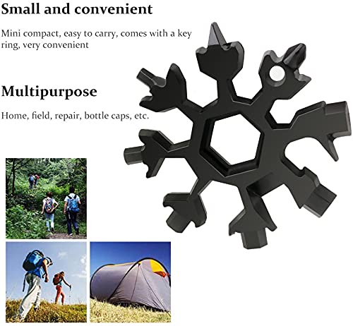 18-in-1 Snowflake Multi Tool Stainless Steel Handy Snowflake Wrench Tool Snowflake Screwdriver Tactical Tool for Outdoor Camping Valentine's Day (Multi 3 PACK)