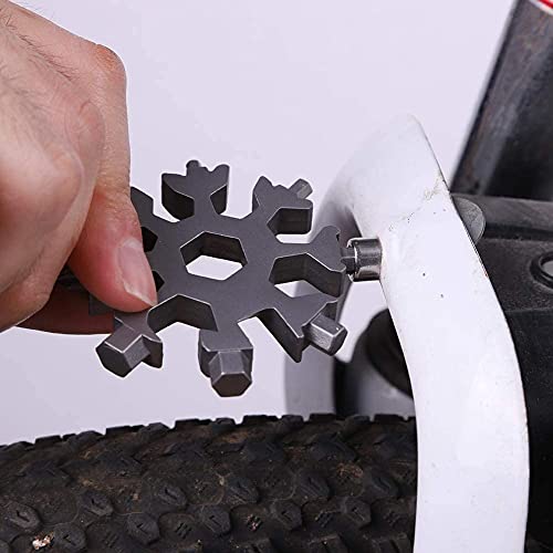 18-in-1 Snowflake Multi Tool Stainless Steel Handy Snowflake Wrench Tool Snowflake Screwdriver Tactical Tool for Outdoor Camping Valentine's Day (Multi 3 PACK)