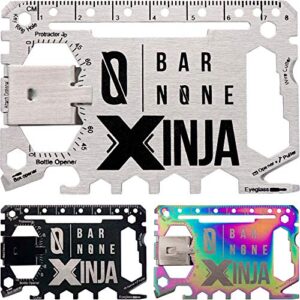 50 in 1 Credit Card Multitool Wallet Multi Tool Money Clip Clips Xtreme Ninja EDC Gerber Leatherman Knives Utility Knife Slim Wallets Minimalist Survival Everyday Carry | BAR NONE Xinja, Stainless