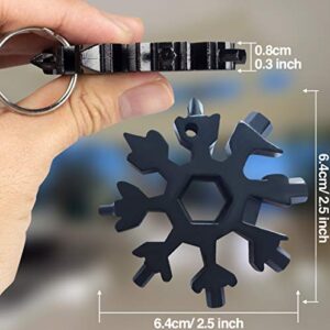 18-in-1 Snowflake Multi-tool with Wallet Multi Tool Credit Card Stainless Steel Bottle Opener, Box Cutter, Phillips Screwdriver, Allen Wrench, Credit Card Multi Toll Gift Set, Survival Gear (black)